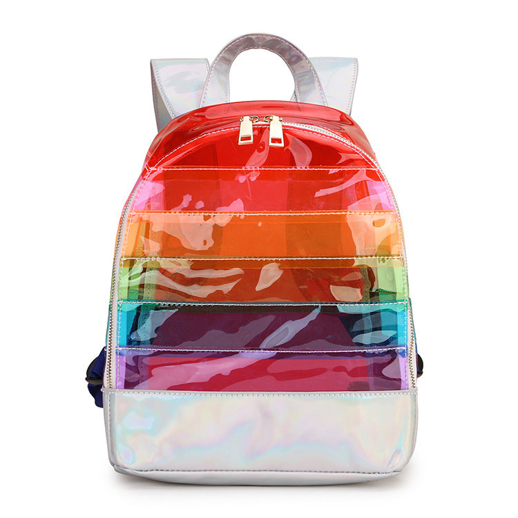 Colorful rainbow bag by PAWSOME PETS with unique design, featuring vibrant rainbow patterns and stylish bag details.
