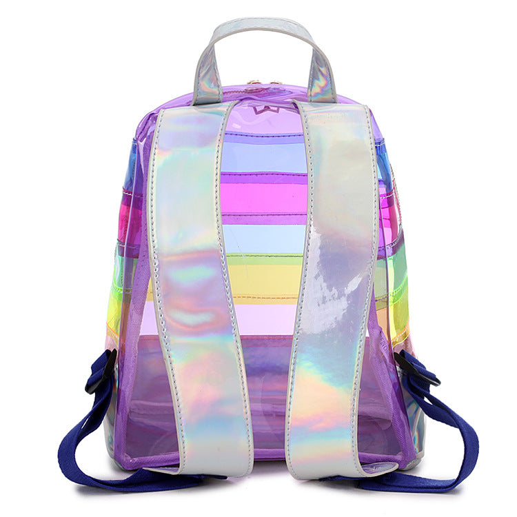Colorful rainbow bag by PAWSOME PETS with own design, featuring a vibrant pattern and stylish shape for everyday use.