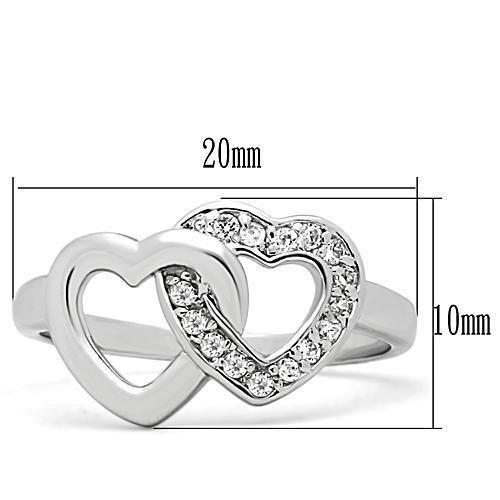 Alamode rhodium brass ring featuring AAA grade clear cubic zirconia, showcasing a shiny and elegant jewelry design.