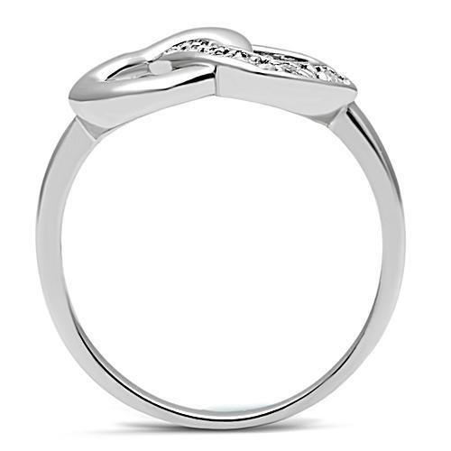 Alamode 3W123 rhodium brass ring featuring a clear AAA grade cubic zirconia gemstone.