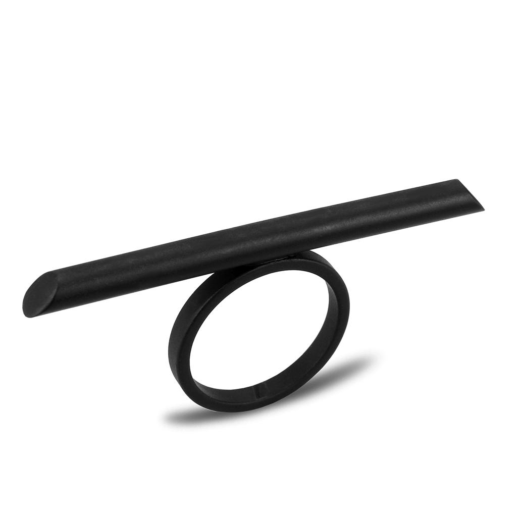 Alamode Ruthenium brass ring with sleek, polished band and no stone, showcasing a modern, minimalist jewelry design.