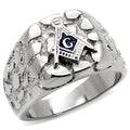 Alamode stainless steel ring with a high-polished, no-plating finish and no stone, showcasing a sleek, reflective surface.