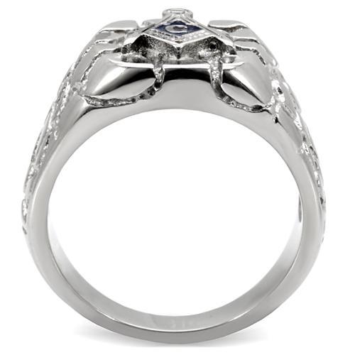 Alamode high polished stainless steel ring with no plating and no stones, showcasing a smooth, shiny surface and simple design.